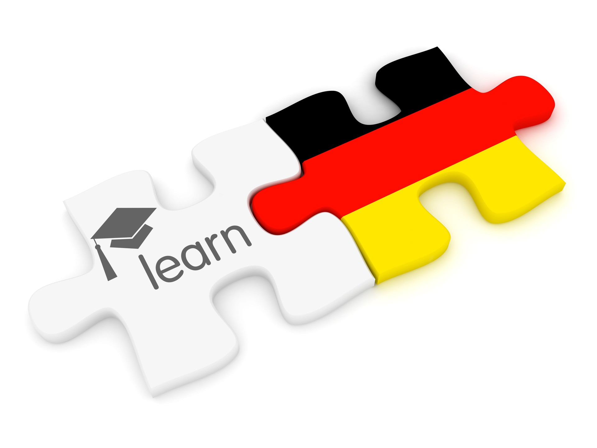 Learn German foreign language translate e-learning puzzle